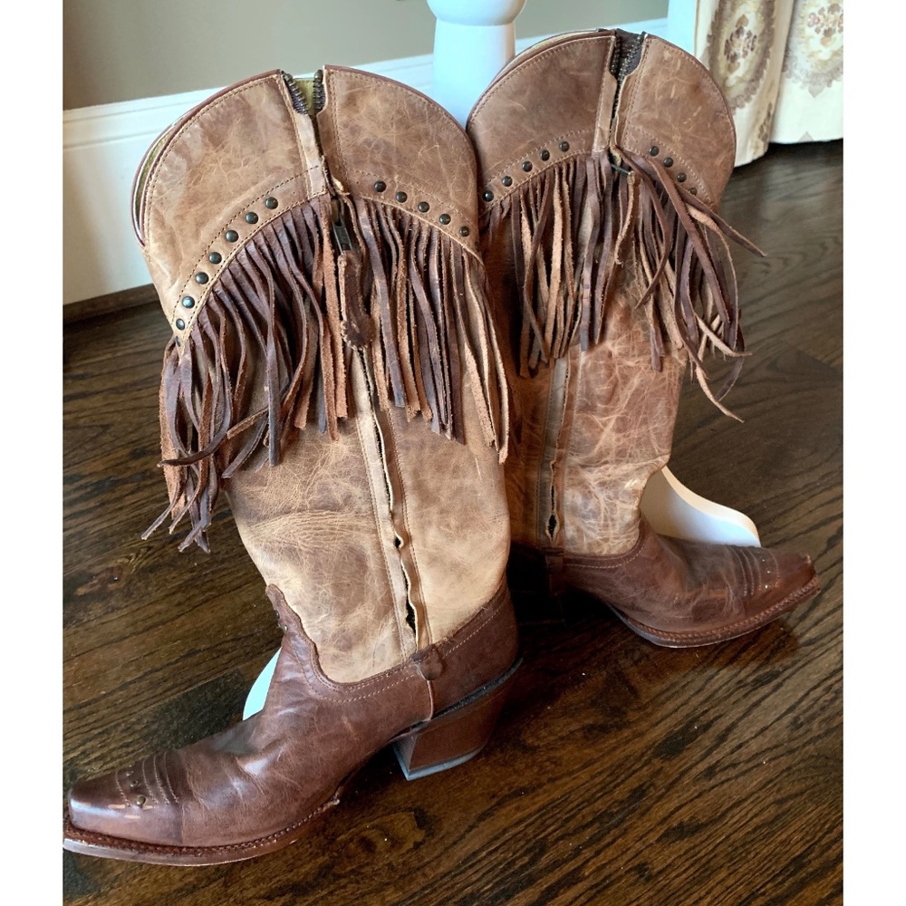 Tony Lama Fringe Boots Women's Vf3036 Size 7B
